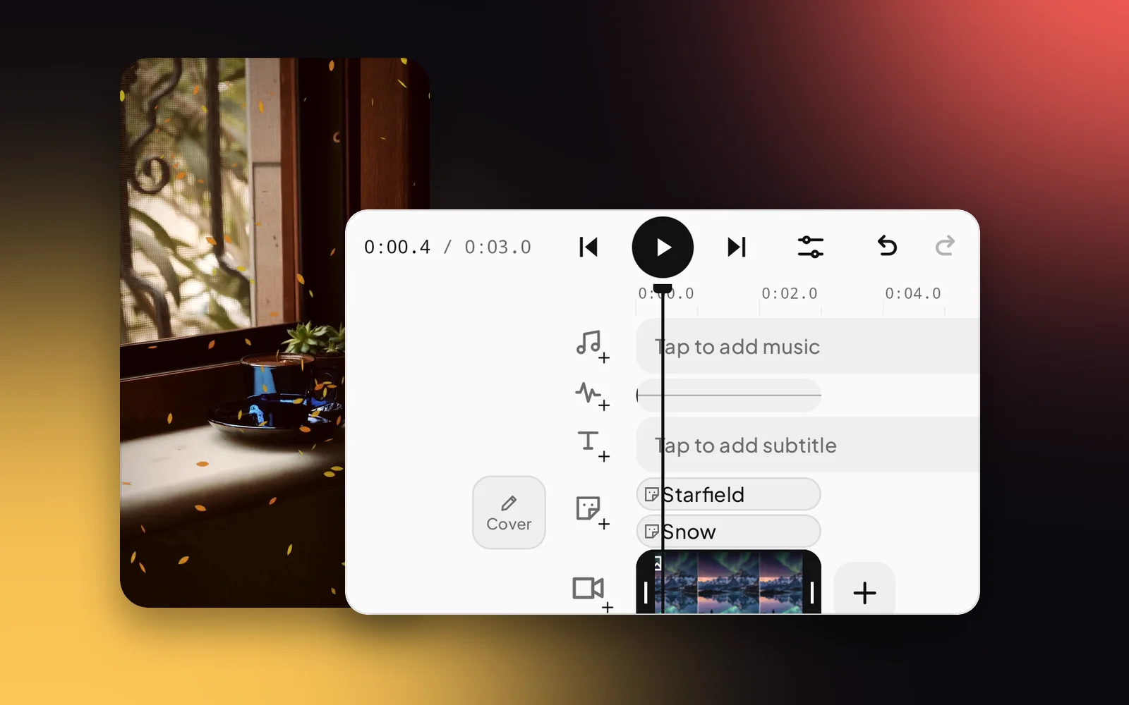 A tall 9:16 canvas in the Swish editor.
