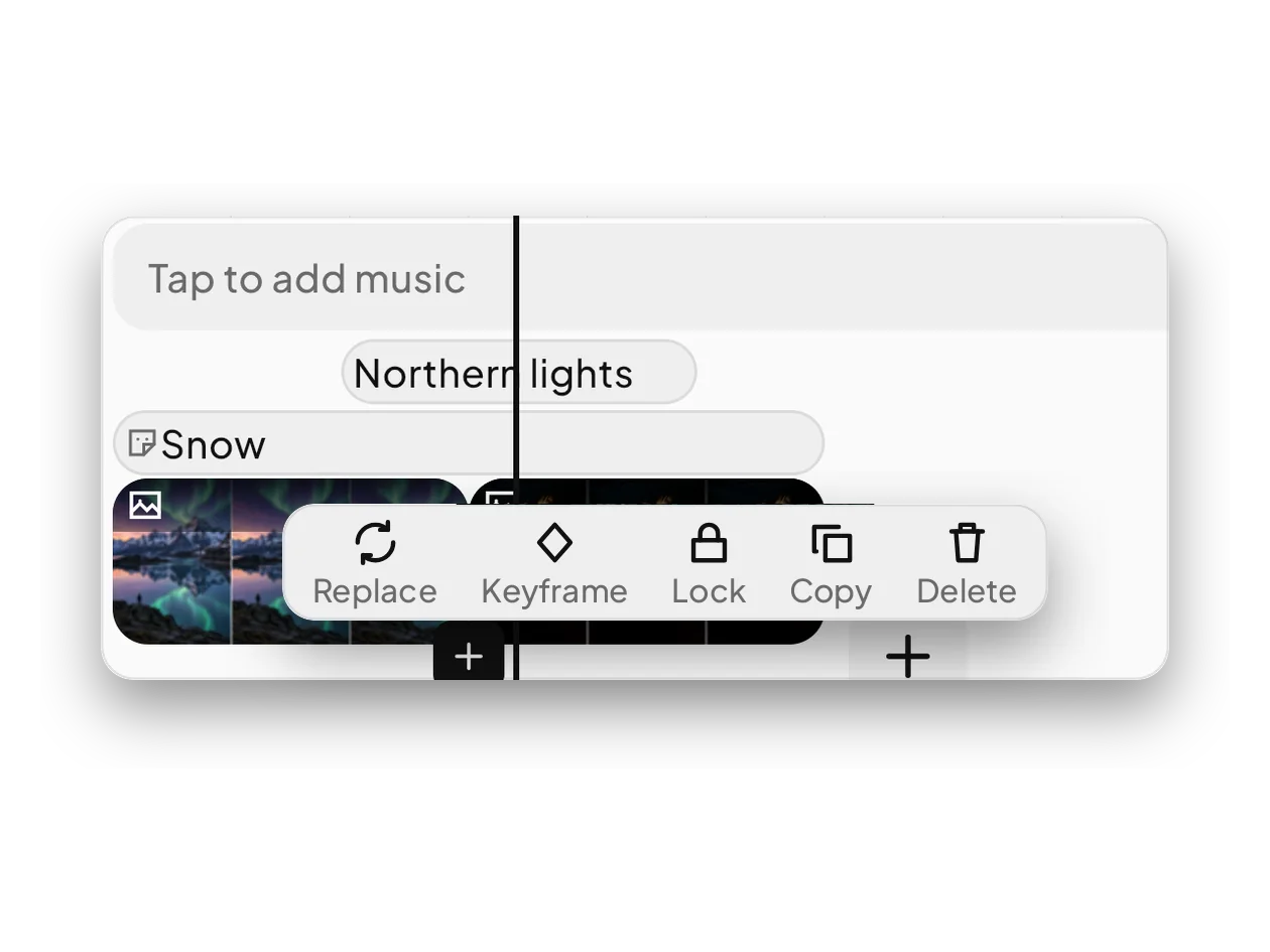 The editor with layers on the timeline.