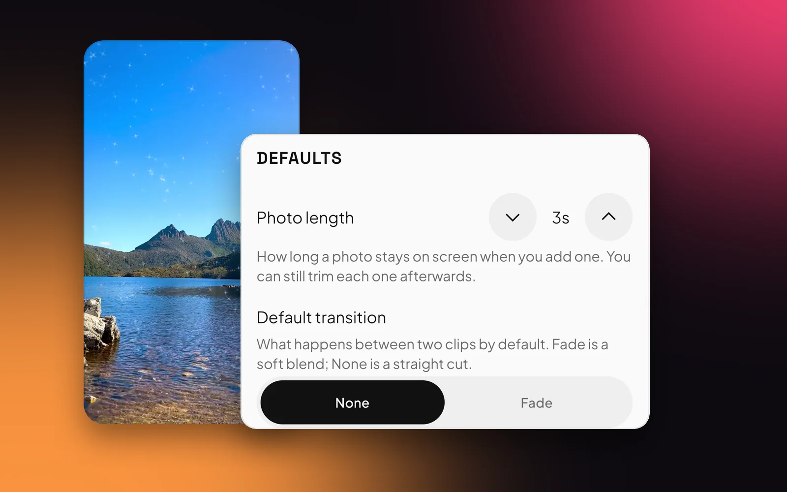 The editor with the export button at the top right.