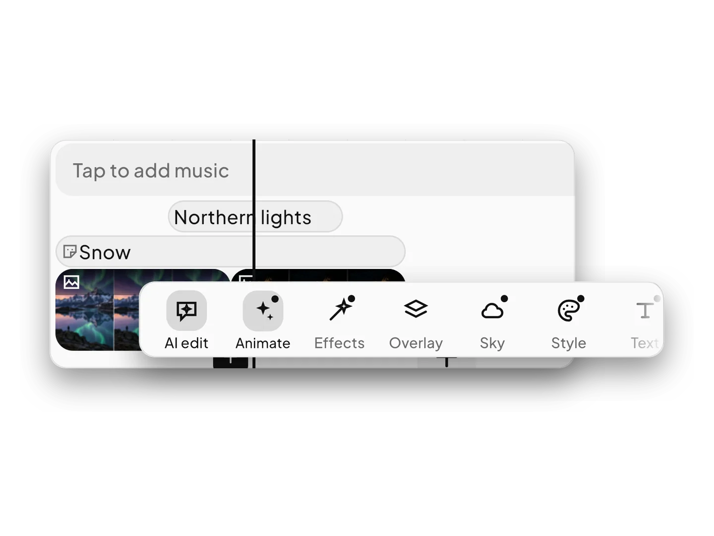 The music track in the editor.