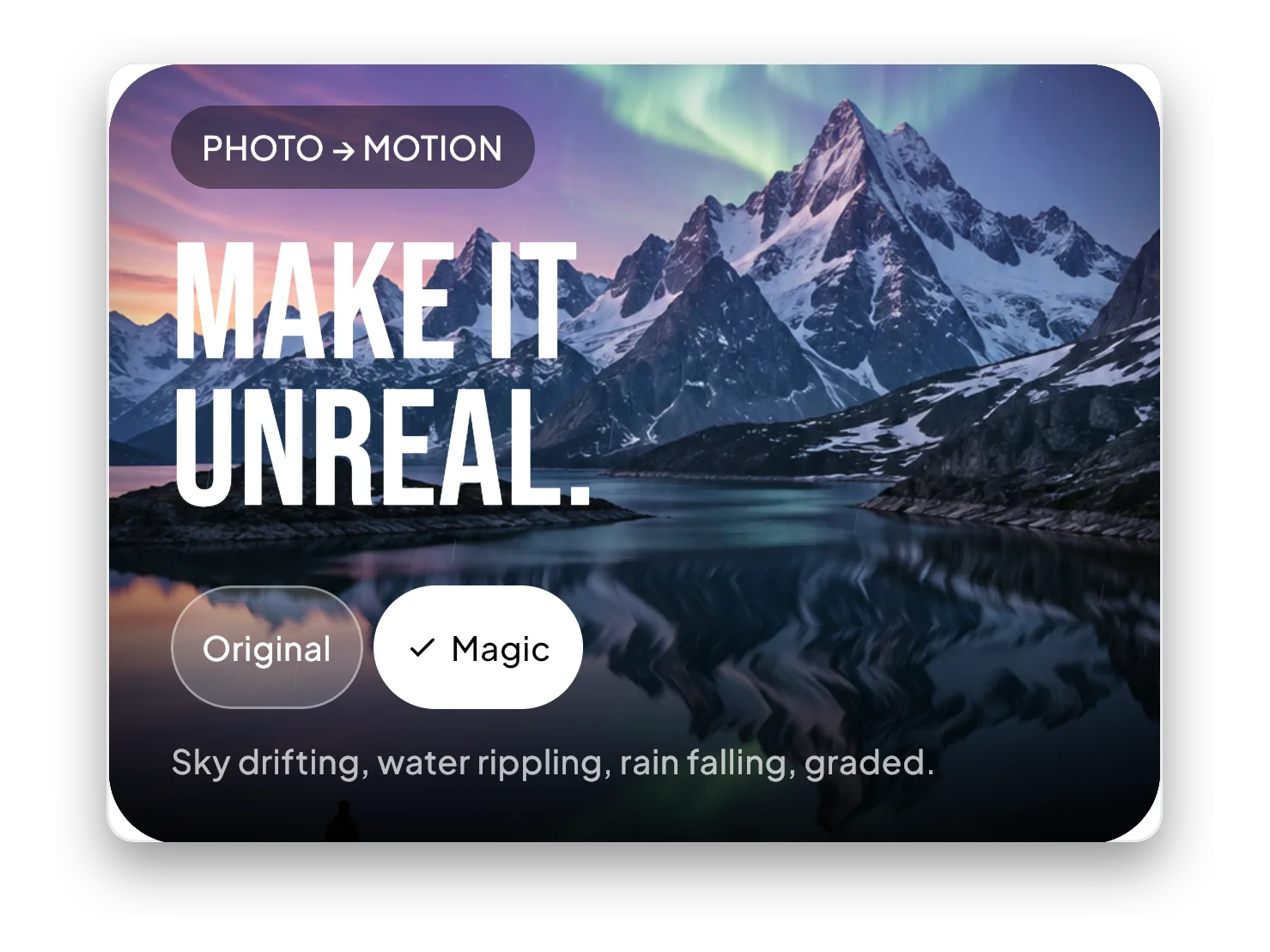 The Swish editor with a photo, the timeline and the tool dock.