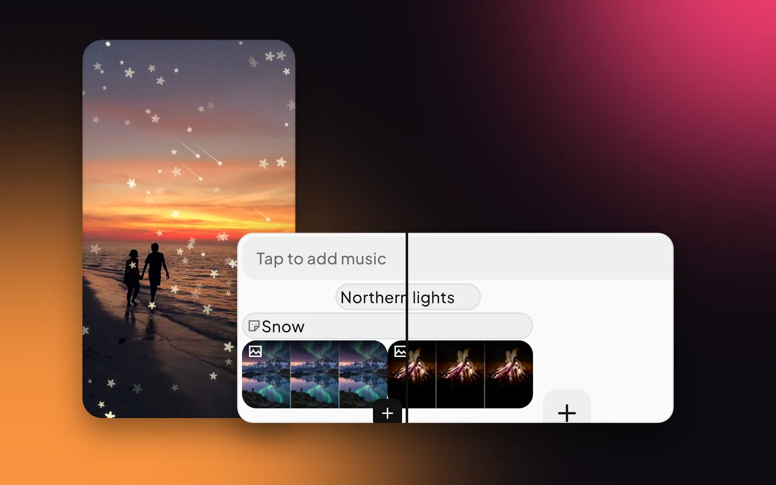 The timeline with Tap to add subtitle on the text track.